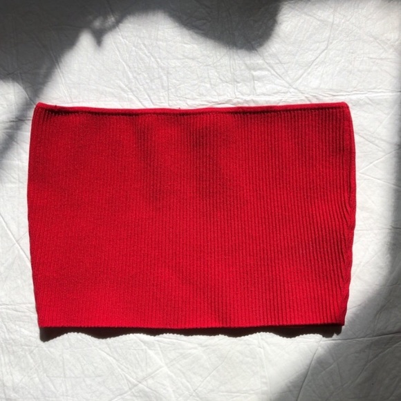 Cherry red Tube top cropped - Picture 3 of 6